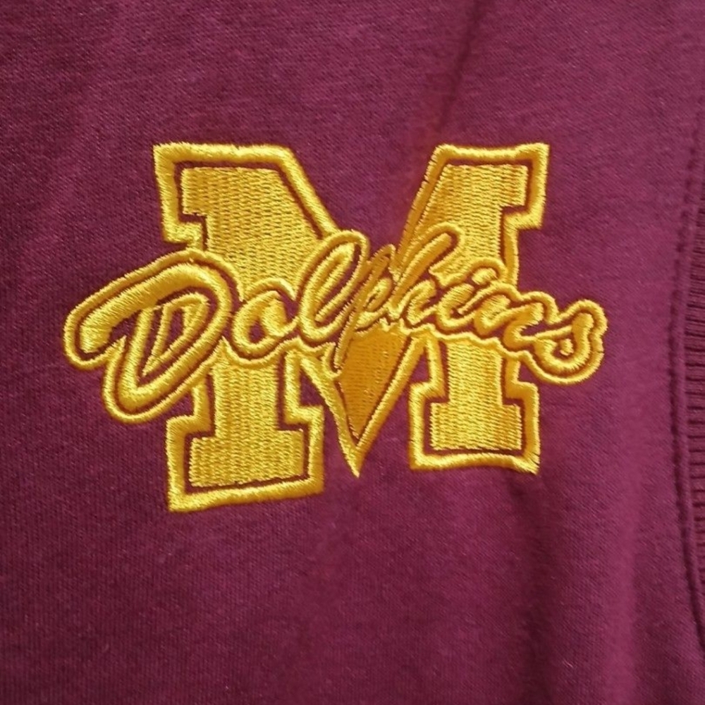 L🍂Netflix Sex Education Varsity Jacket Vest Burgundy Moordale Dolphi - Picture 5 of 7